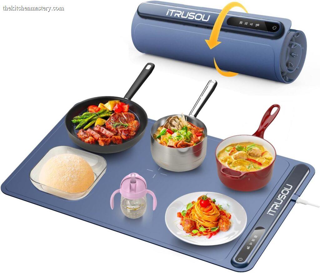 silicone electric warming tray foldable portable low cost